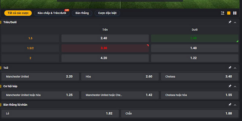 Bóng ảo cũng có đầy đủ những dạng cần thiết mà chúng ta thường chơi